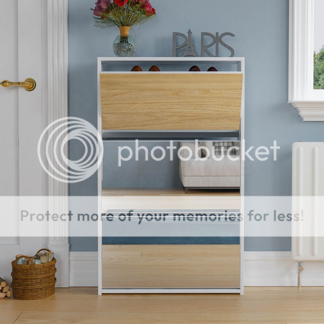 Welham 4 3 Zapatos de 2 cajones con espejo del gabinete Alacena